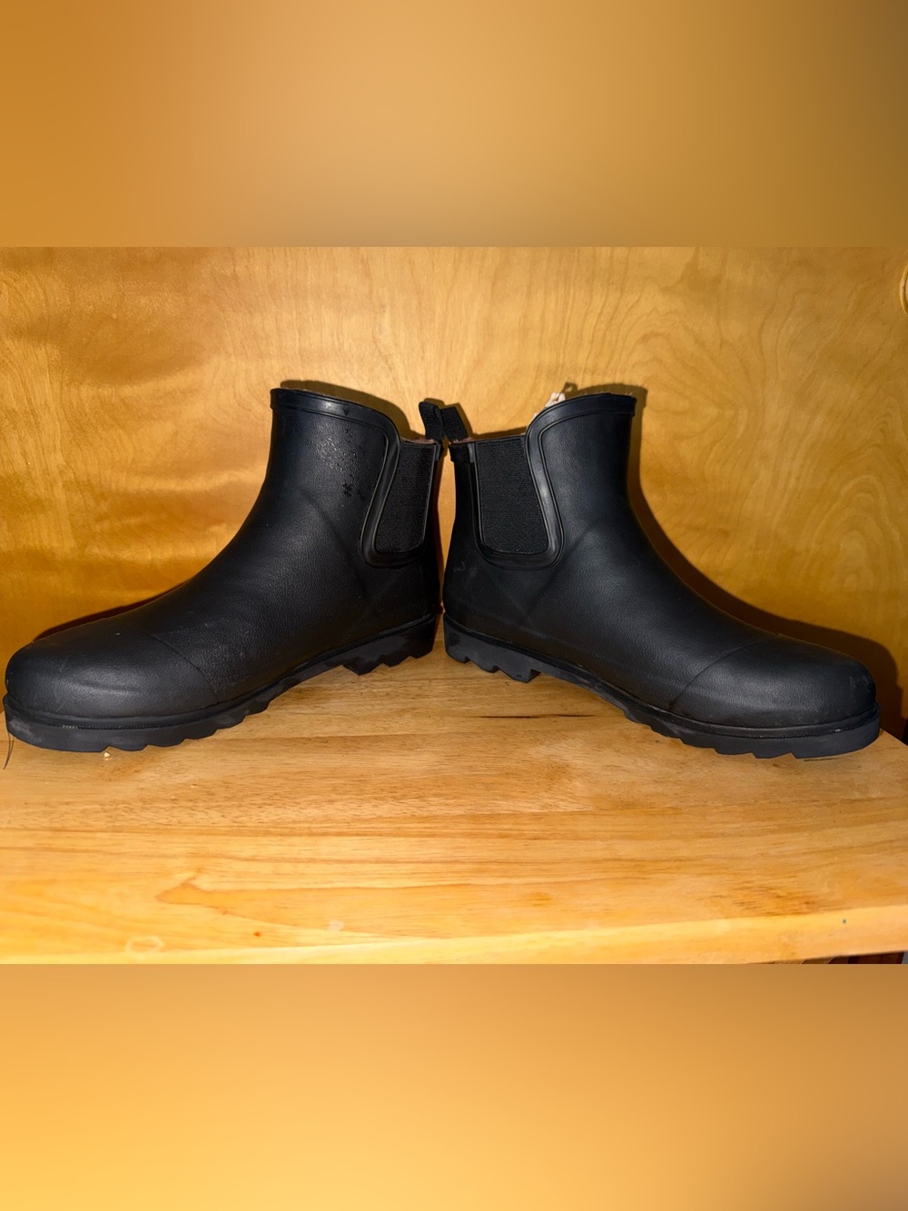 Black Chelsea Rain Boots for Men